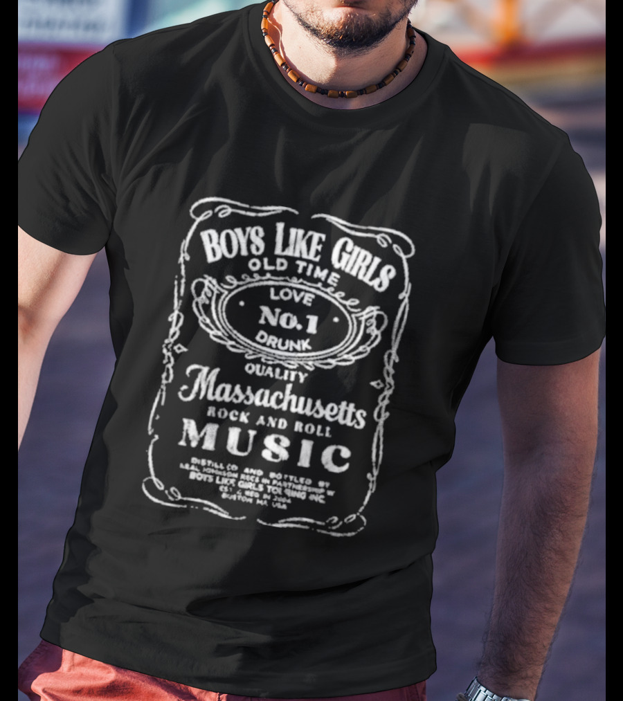 Boys Like Girls Old Time No. 1 Drink Massachusetts Rock And Roll Music T-Shirt