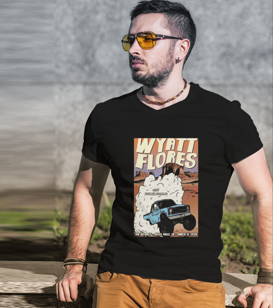 Wyatt Flores Sioux Falls Concert With Pepe El Burrio Jr March 31 2026 Desert Adventure T-Shirt