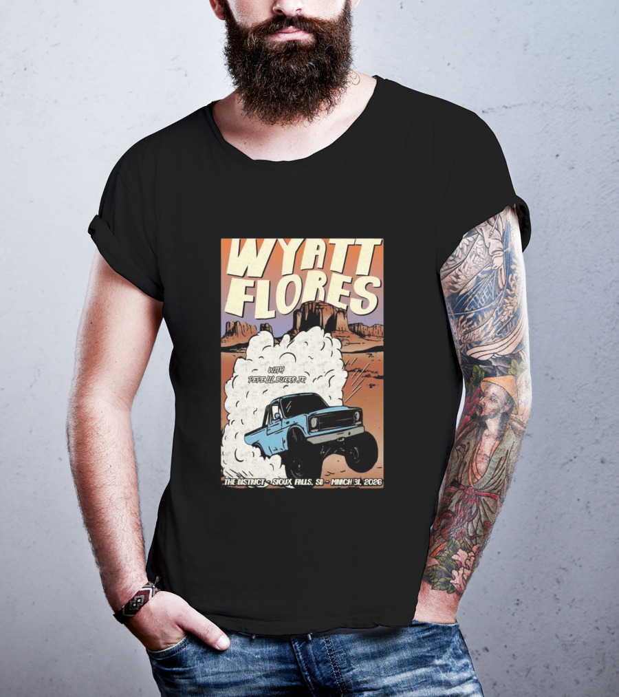 Wyatt Flores Sioux Falls Concert With Pepe El Burrio Jr March 31 2026 Desert Adventure T-Shirt