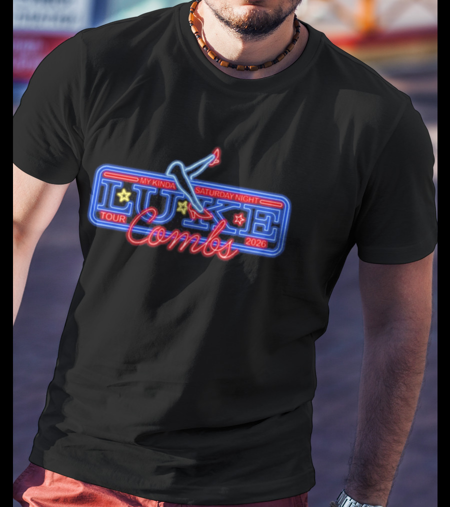 Luke Combs My Kinda Saturday Night Tour 2026 Neon T-Shirt