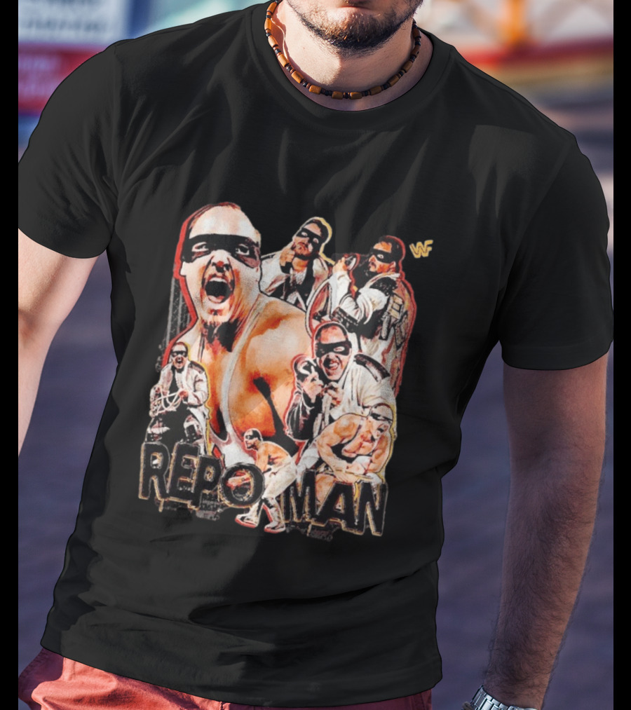 Repo Man Barry Darsow WWF Wrestler Collage T-Shirt
