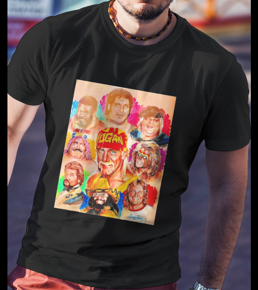 WWF Legends Hulk Hogan Andre The Giant Randy Savage Ultimate Warrior T-Shirt