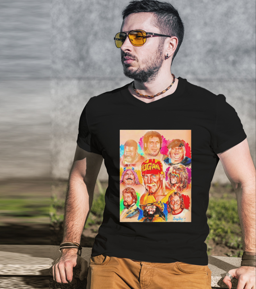 WWF Legends Hulk Hogan Andre The Giant Randy Savage Ultimate Warrior T-Shirt
