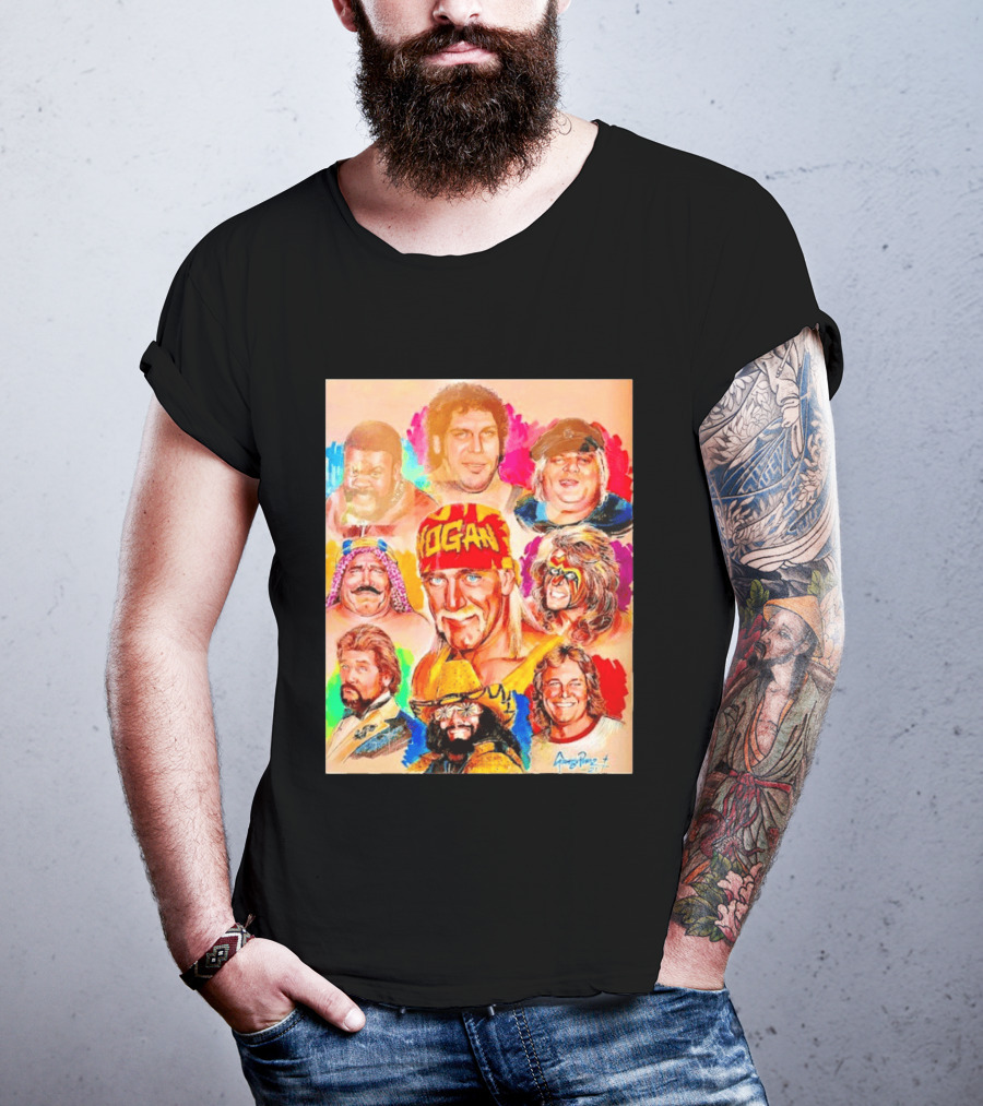 WWF Legends Hulk Hogan Andre The Giant Randy Savage Ultimate Warrior T-Shirt