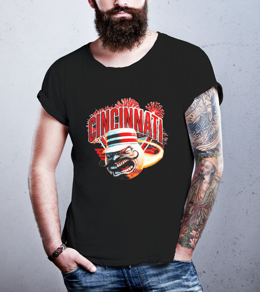 Cincinnati Reds Queen City Heat 2026 Opening Day Fireworks Display T-Shirt