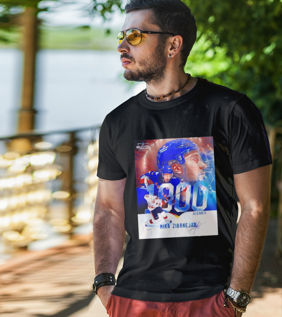 Mika Zibanejad New York Rangers 1000 Games Milestone NHL Career Celebration T-Shirt