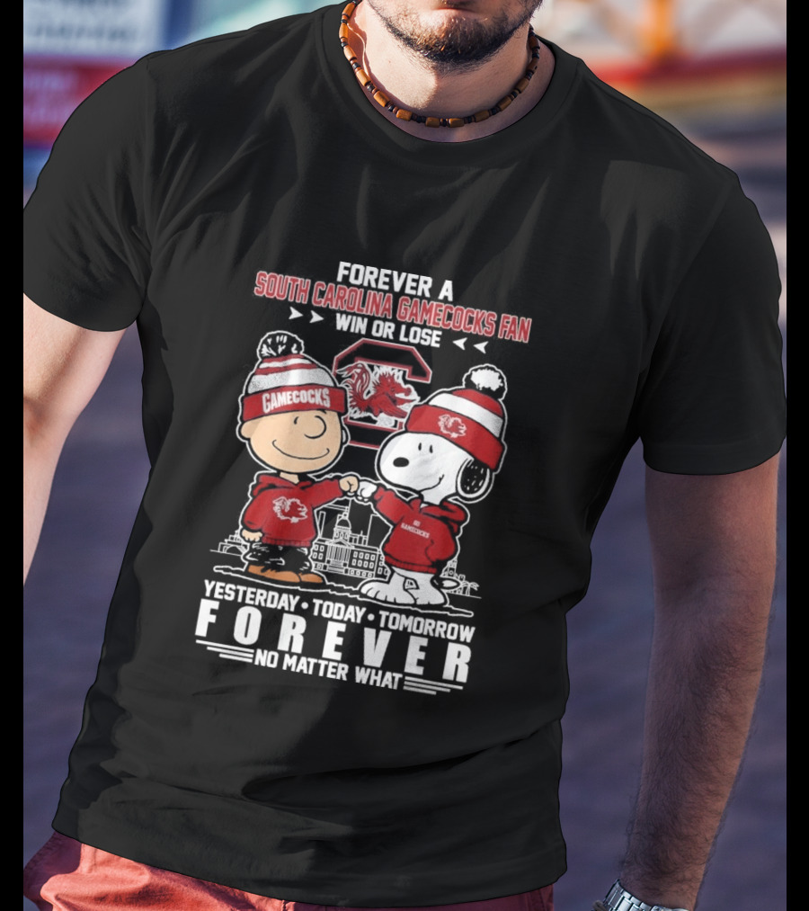 Snoopy Forever A South Carolina Gamecocks Fan Yesterday Today Tomorrow T-Shirt