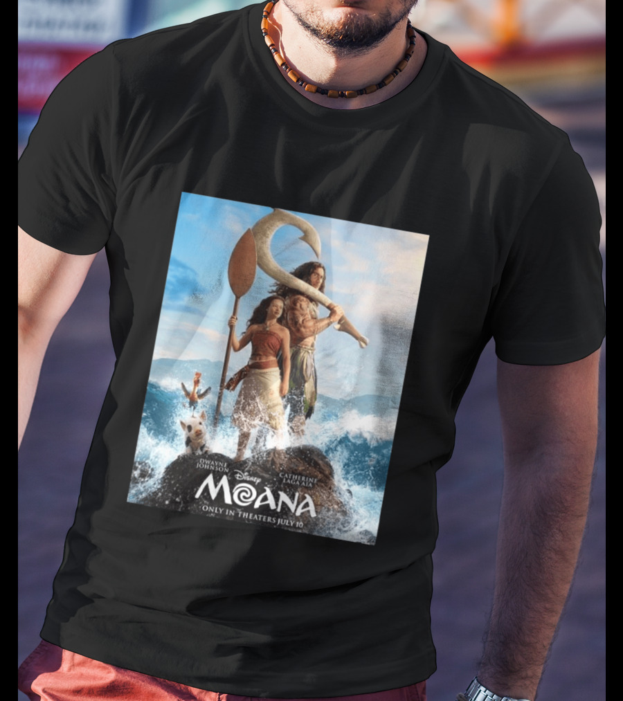Dwayne Johnson And Catherine Laga'aia In Disney's Moana Live Action July 10 T-Shirt