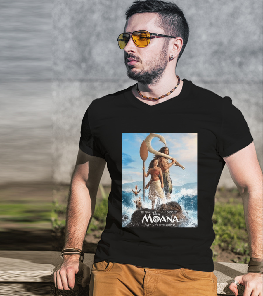 Dwayne Johnson And Catherine Laga'aia In Disney's Moana Live Action July 10 T-Shirt