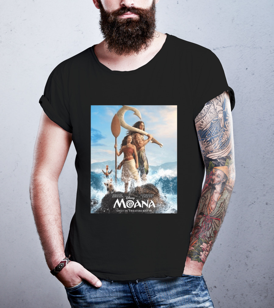 Dwayne Johnson And Catherine Laga'aia In Disney's Moana Live Action July 10 T-Shirt