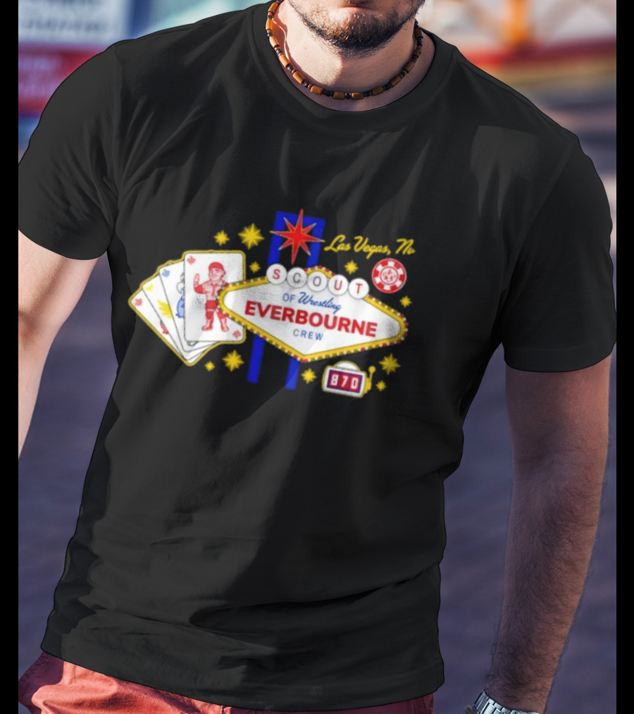 Las Vegas NV Scout Of Wrestling Everbourne Crew Poker Cards 870 T-Shirt