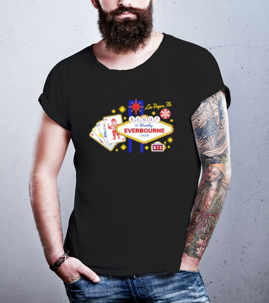 Las Vegas NV Scout Of Wrestling Everbourne Crew Poker Cards 870 T-Shirt