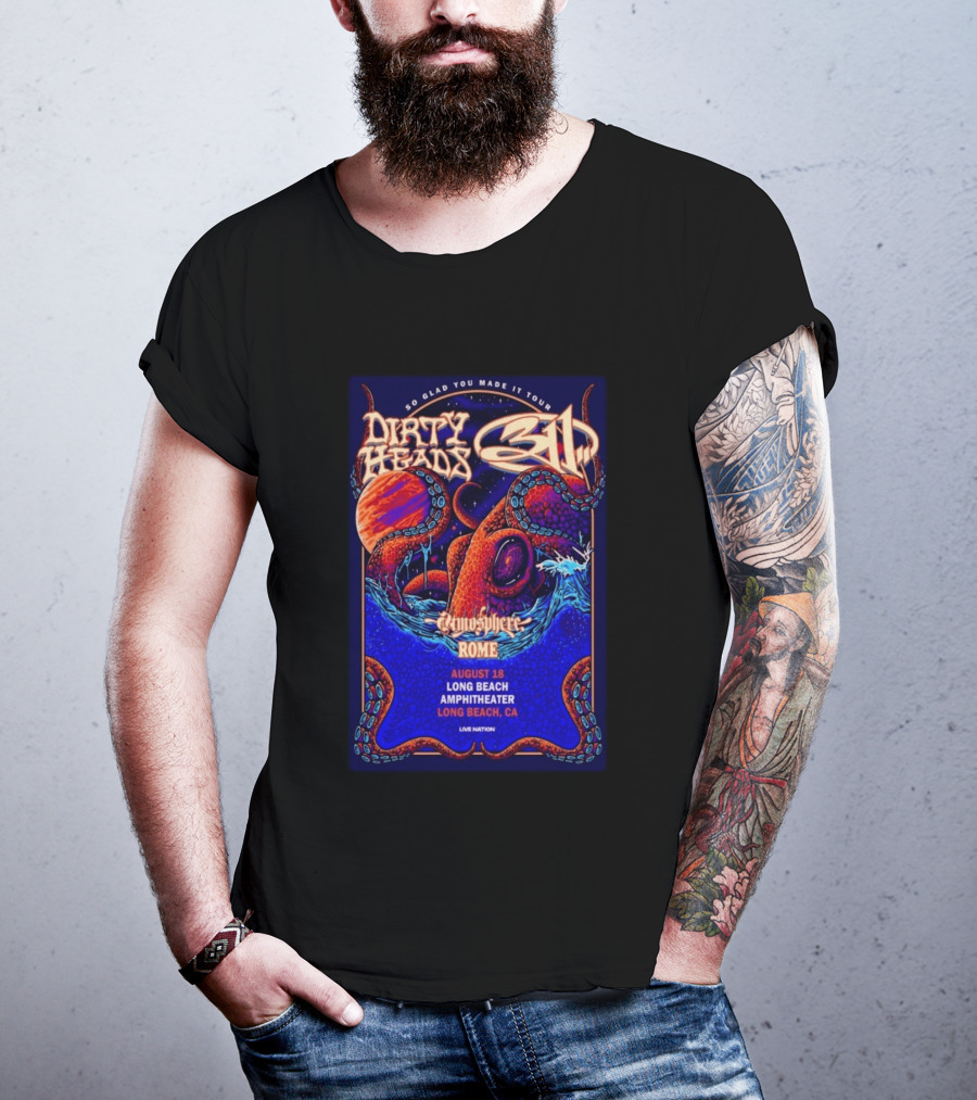 Dirty Heads August 18 2026 At Long Beach Amphitheater Show T-Shirt