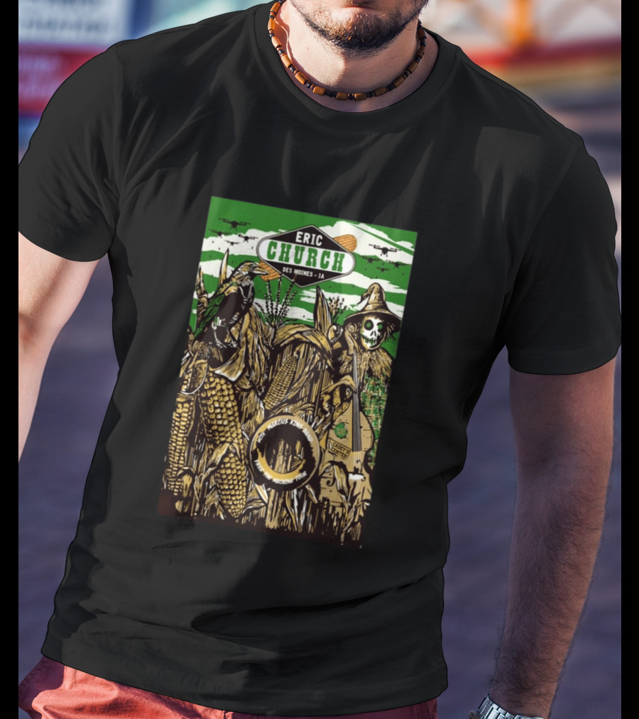 Eric Church Des Moines IA Casey's Center September 27 2025 Tour Chief Marcus King Band Concert Event T-Shirt