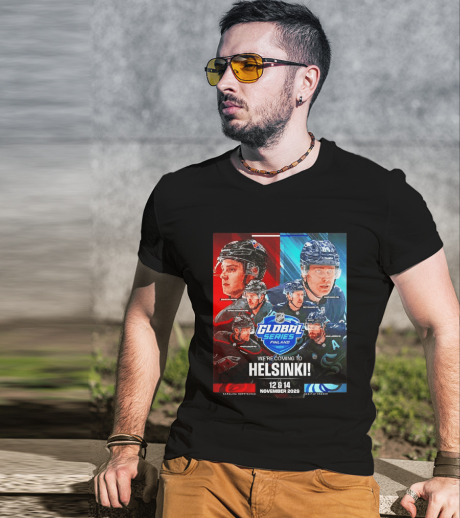 NHL Global Series Finland 2026 Helsinki Carolina Hurricanes Vs Seattle Kraken November 12 14 T-Shirt
