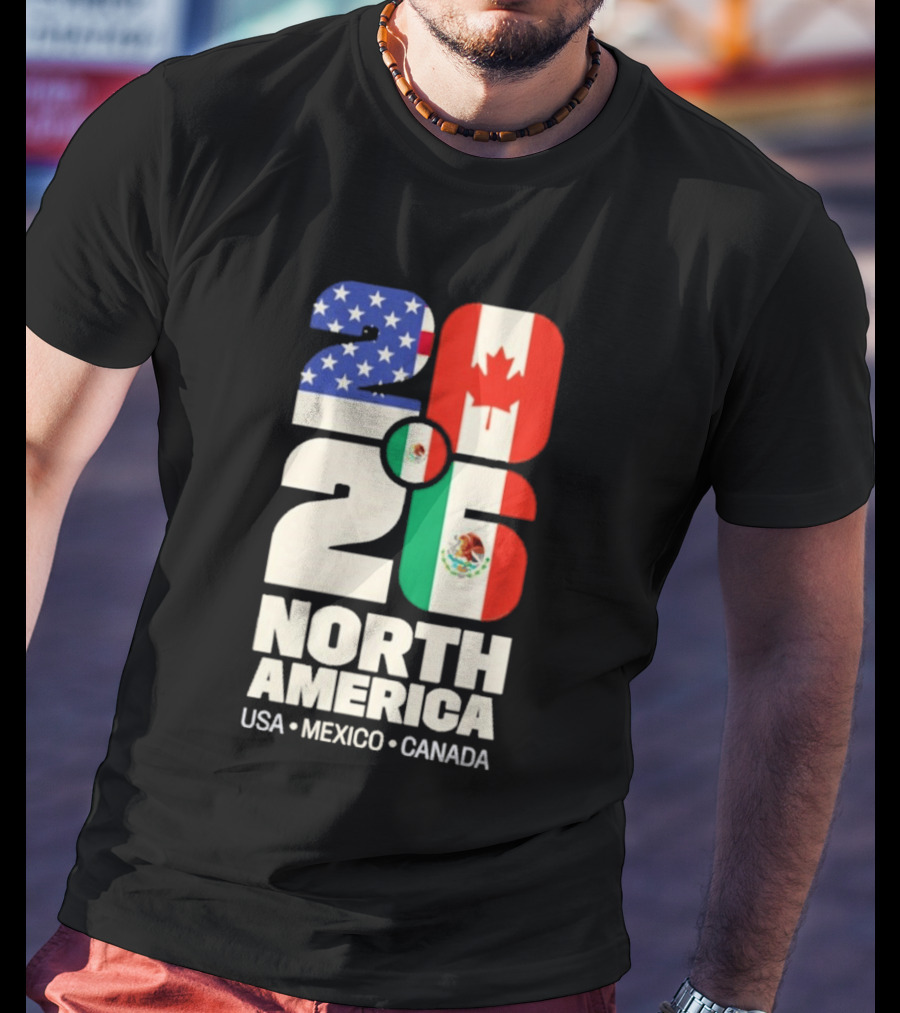 FIFA World Cup 2026 North America USA Mexico Canada Flags T-Shirt