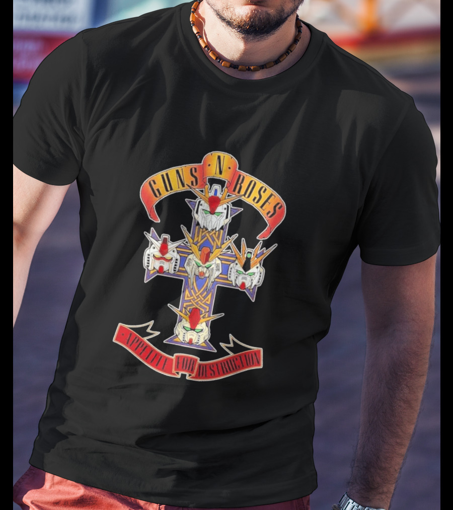 Guns N Roses Gundam Cross Appetite For Destruction T-Shirt