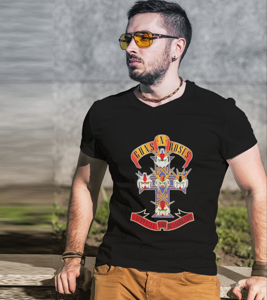 Guns N Roses Gundam Cross Appetite For Destruction T-Shirt