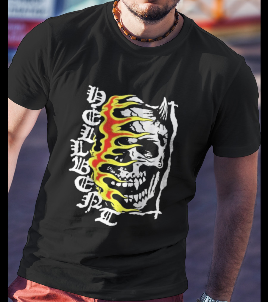 Hellbent No Face No Name Flaming Skull T-Shirt