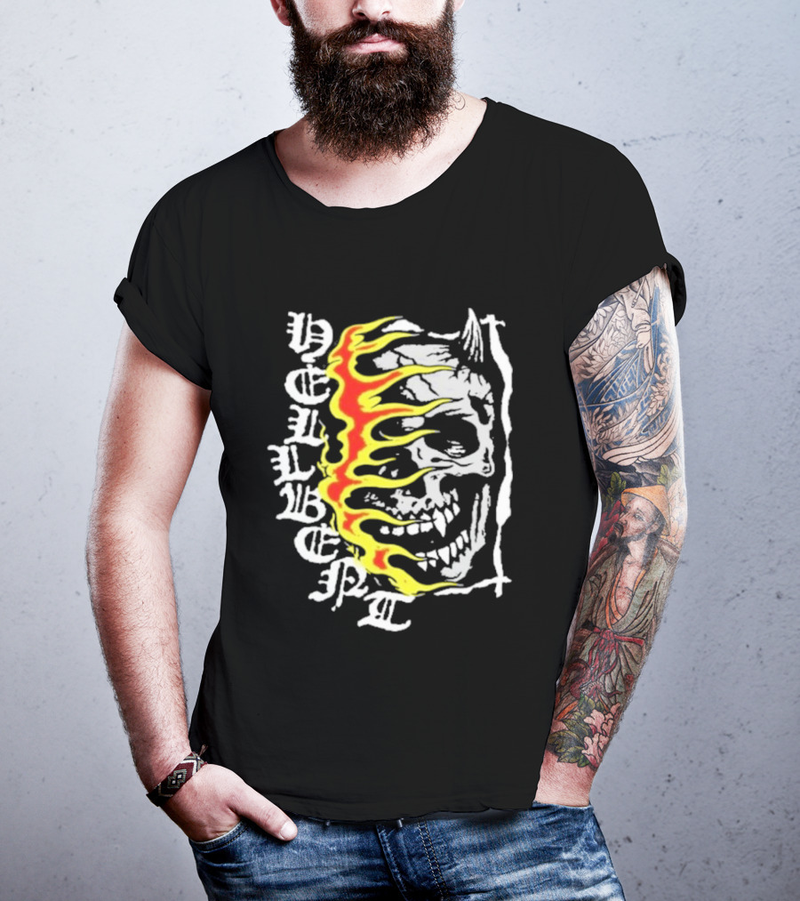 Hellbent No Face No Name Flaming Skull T-Shirt