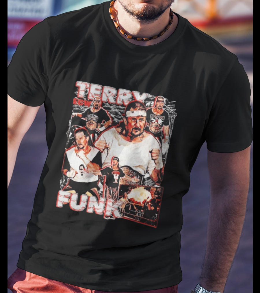 Terry Funk ECW Wrestling Collage T-Shirt