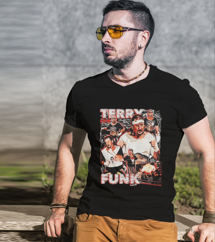 Terry Funk ECW Wrestling Collage T-Shirt