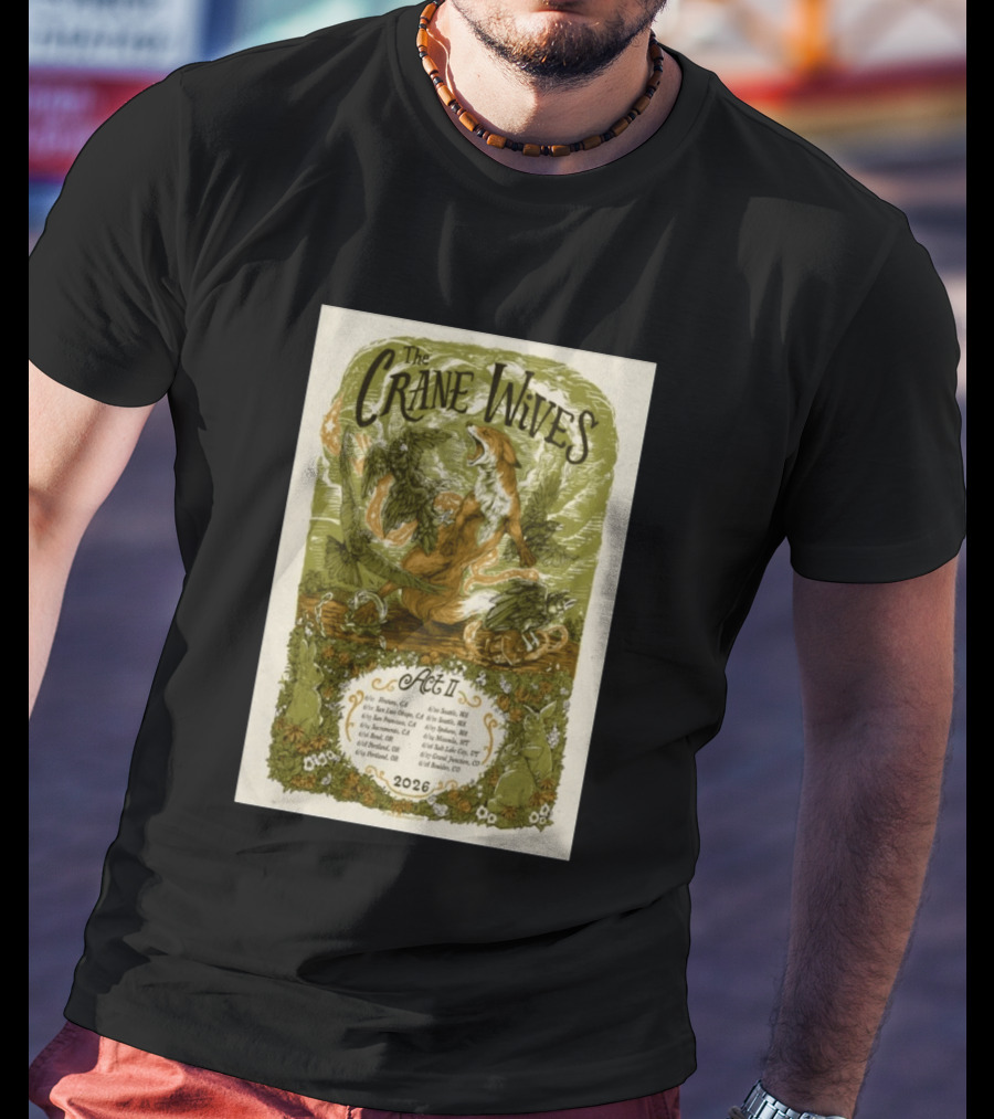 The Crane Wives Act II 2026 Concert Tour Dates Fox And Leaves T-Shirt