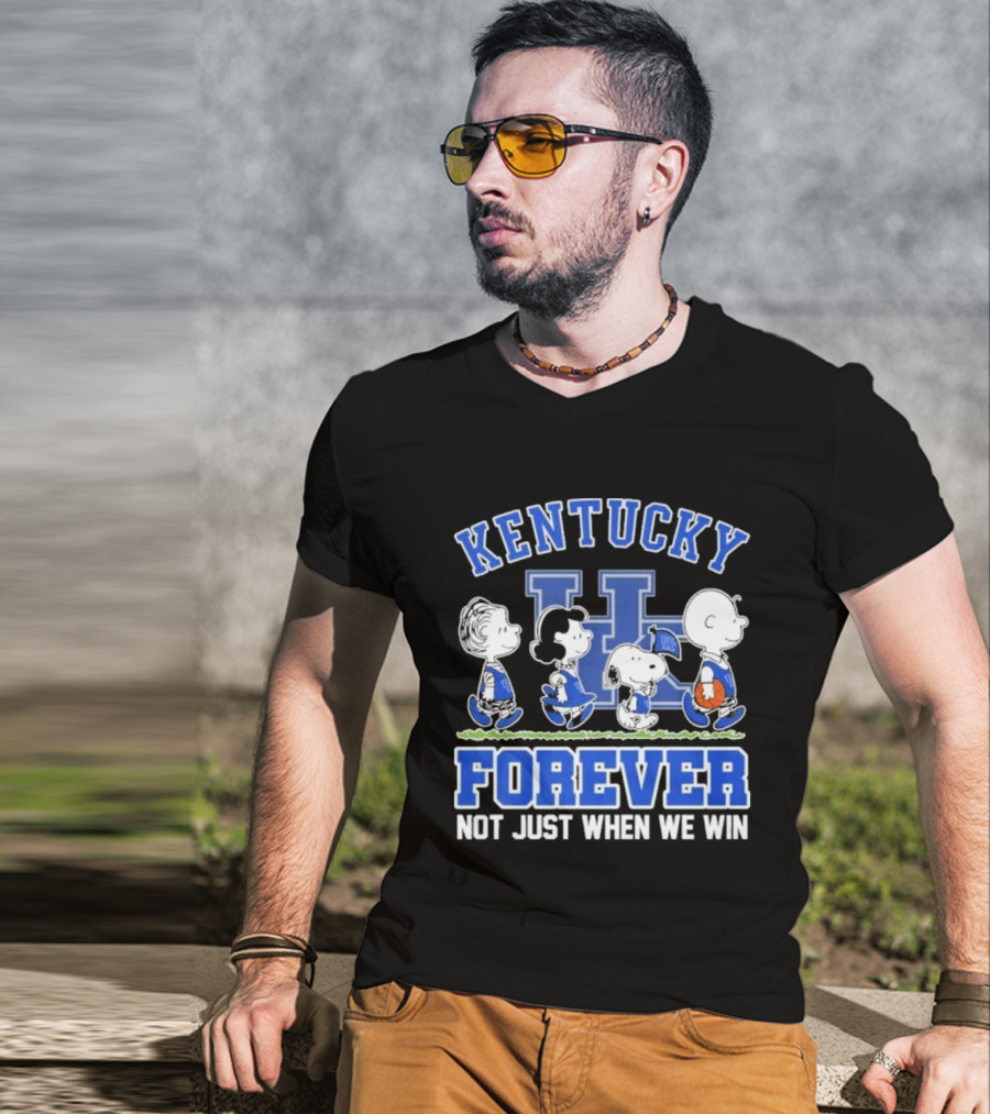 Kentucky Basketball Forever Not Just When We Win Peanuts Characters T-Shirt