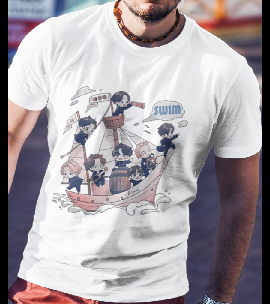 Bangtan Arirang Swim Boat Characters Adventure T-Shirt