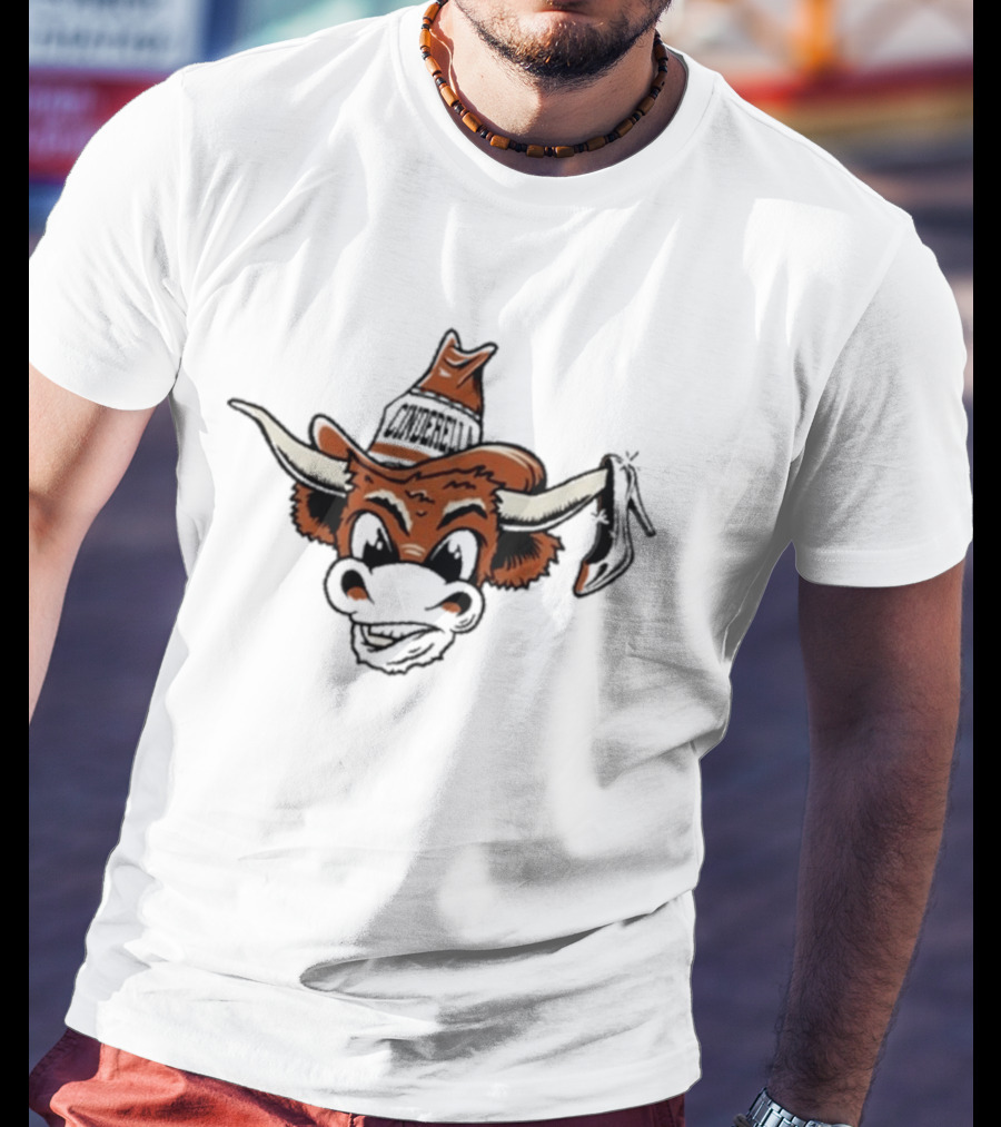 Tx Cinderella Cowboy Longhorn Mascot With Hat And Boot T-Shirt