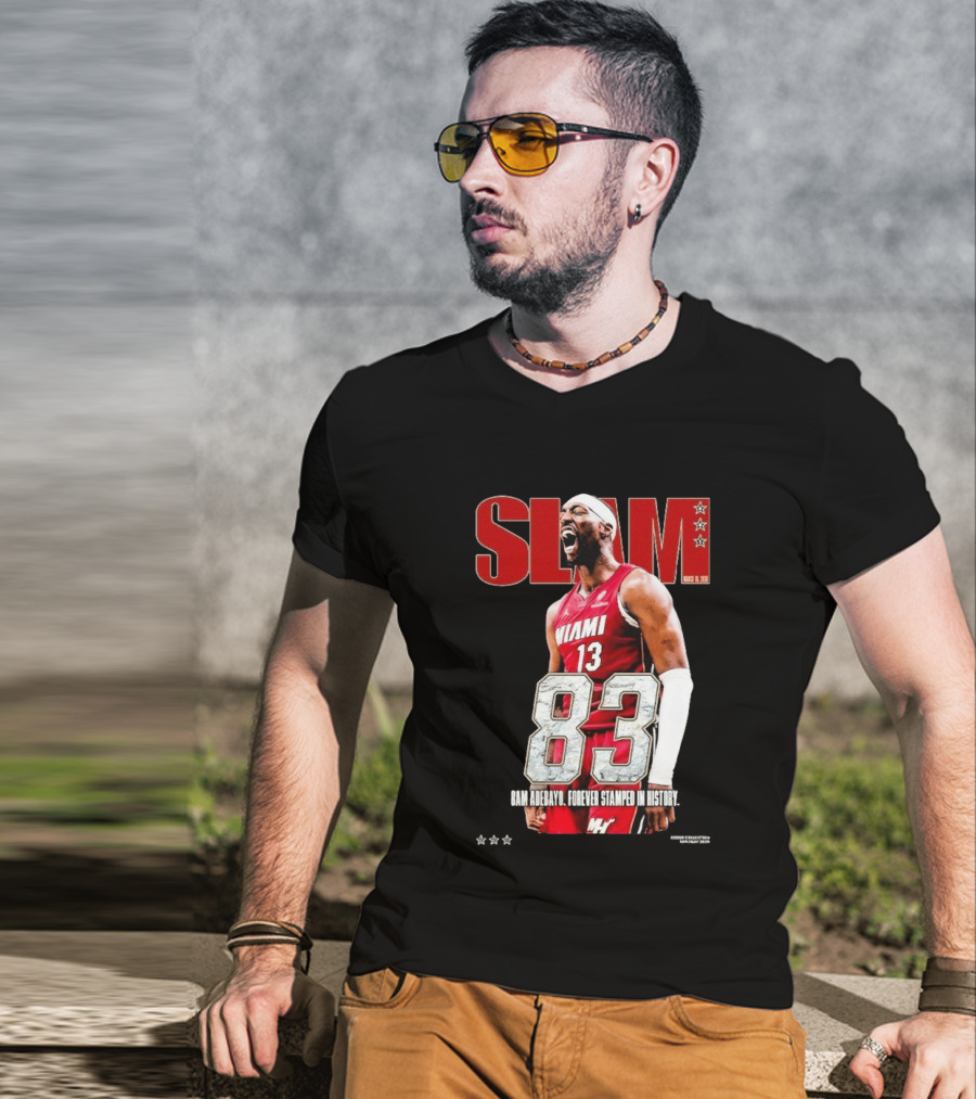 Slam March 2023 Bam Adebayo Miami 83 Points Forever Stamped In History T-Shirt