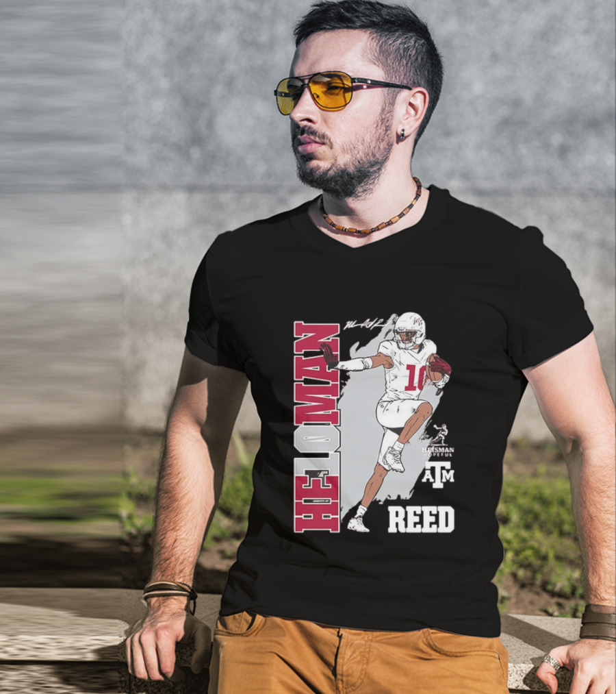 Marcel Reed Texas A&M Aggies Heloman Heisman Pose T-Shirt
