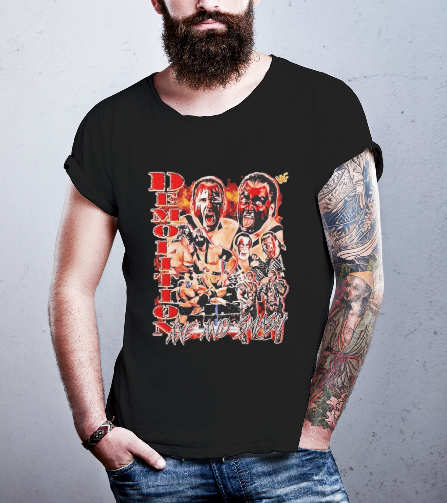 Demolition WWF Axe And Smash Wrestling Collage T-Shirt