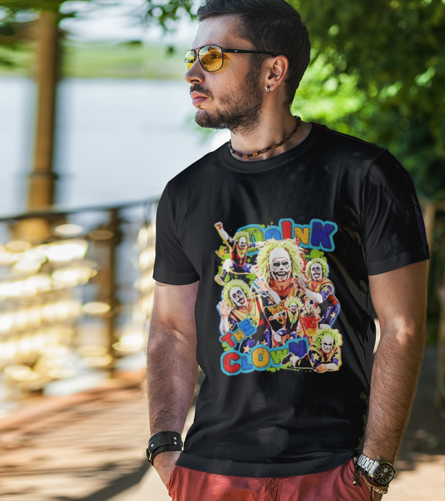 Doink The Clown WWE Wrestler Colorful Collage T-Shirt