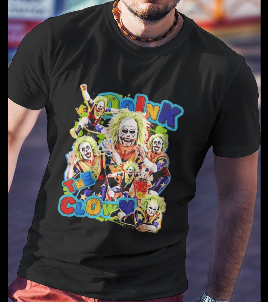 Doink The Clown WWE Wrestler Colorful Collage T-Shirt