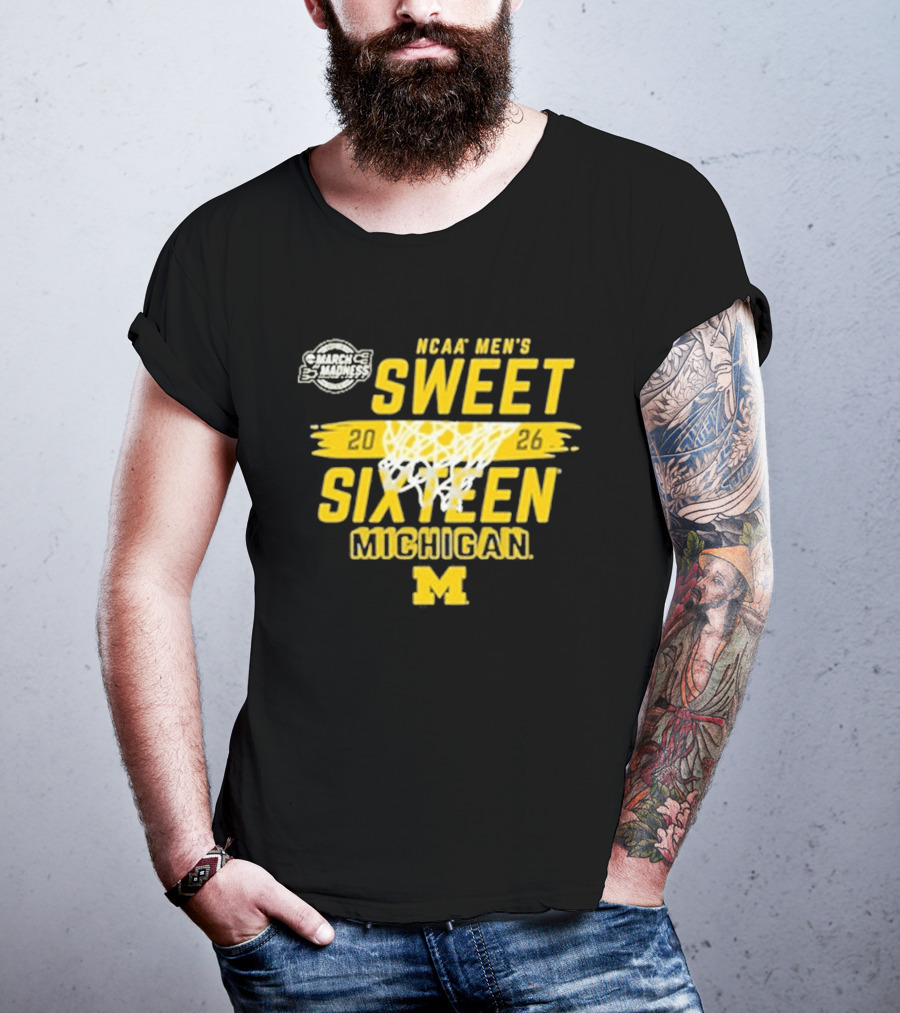 Michigan Wolverines NCAA Men's Basketball Sweet 16 2026 T-Shirt