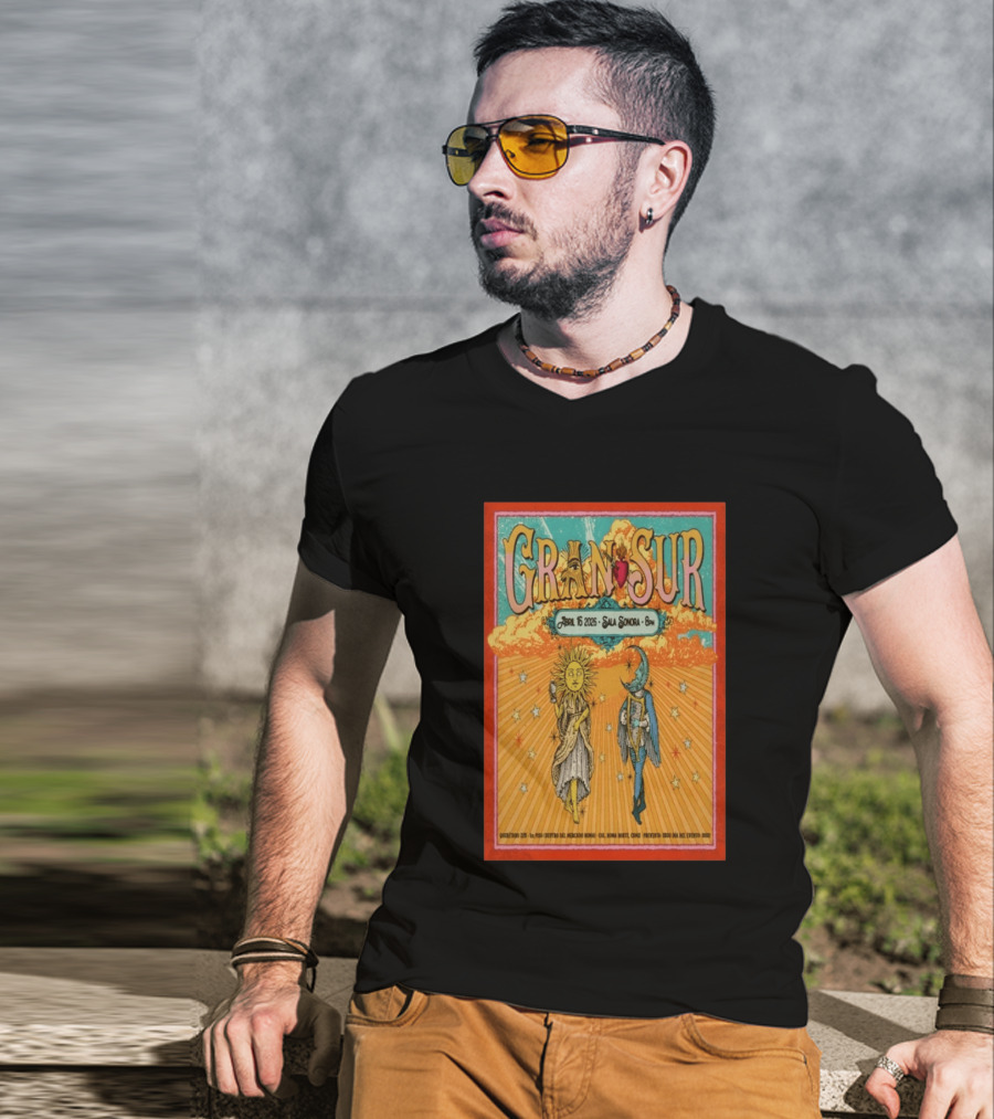 Gran Sur Abril 16 2026 Sala Sonora Roma Norte Mexico City Sun And Moon T-Shirt