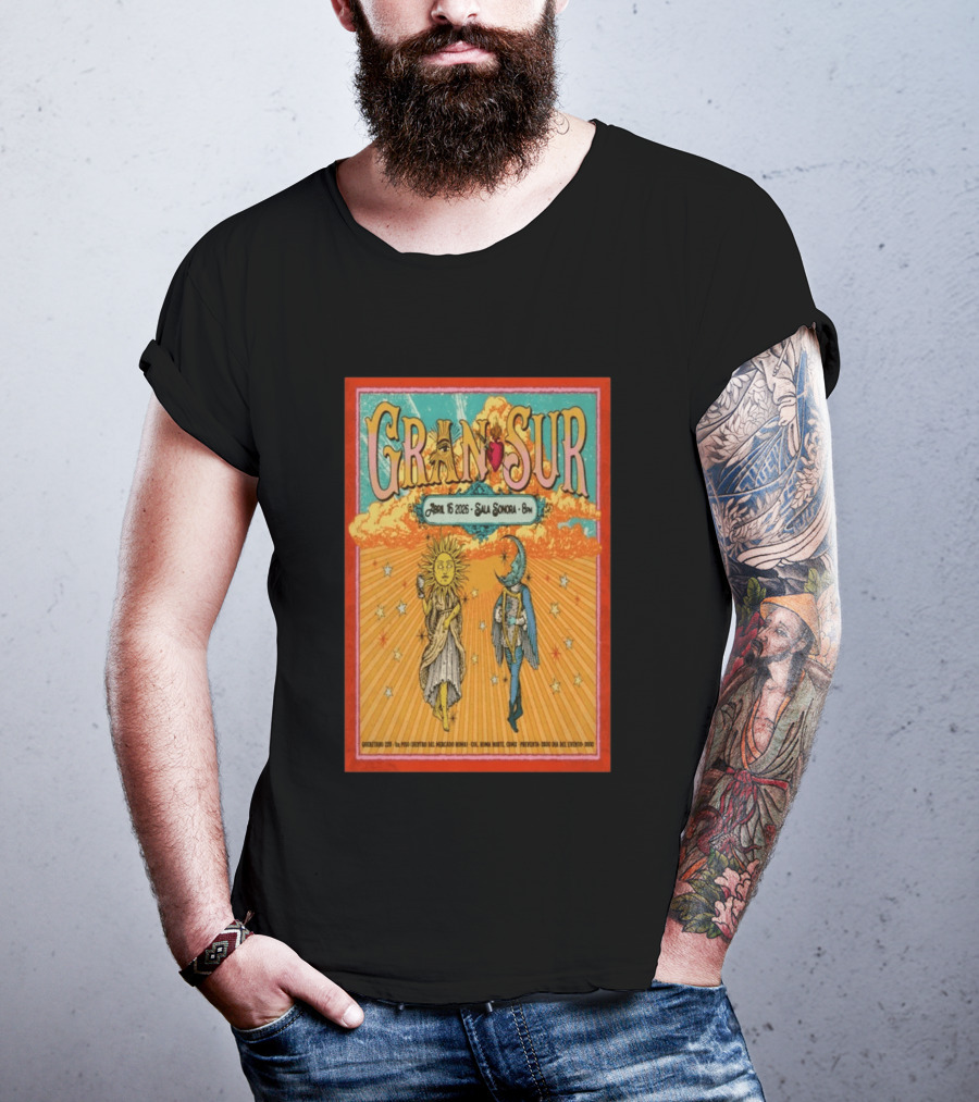Gran Sur Abril 16 2026 Sala Sonora Roma Norte Mexico City Sun And Moon T-Shirt