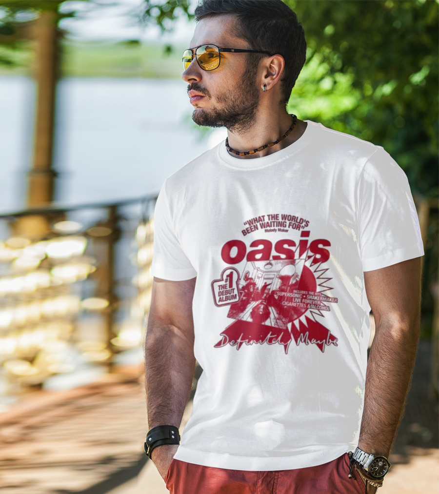 Oasis Definitely Maybe What The World's Been Waiting For Number 1 Debut Album T-Shirt