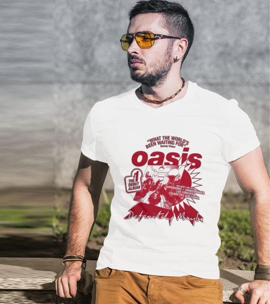 Oasis Definitely Maybe What The World's Been Waiting For Number 1 Debut Album T-Shirt