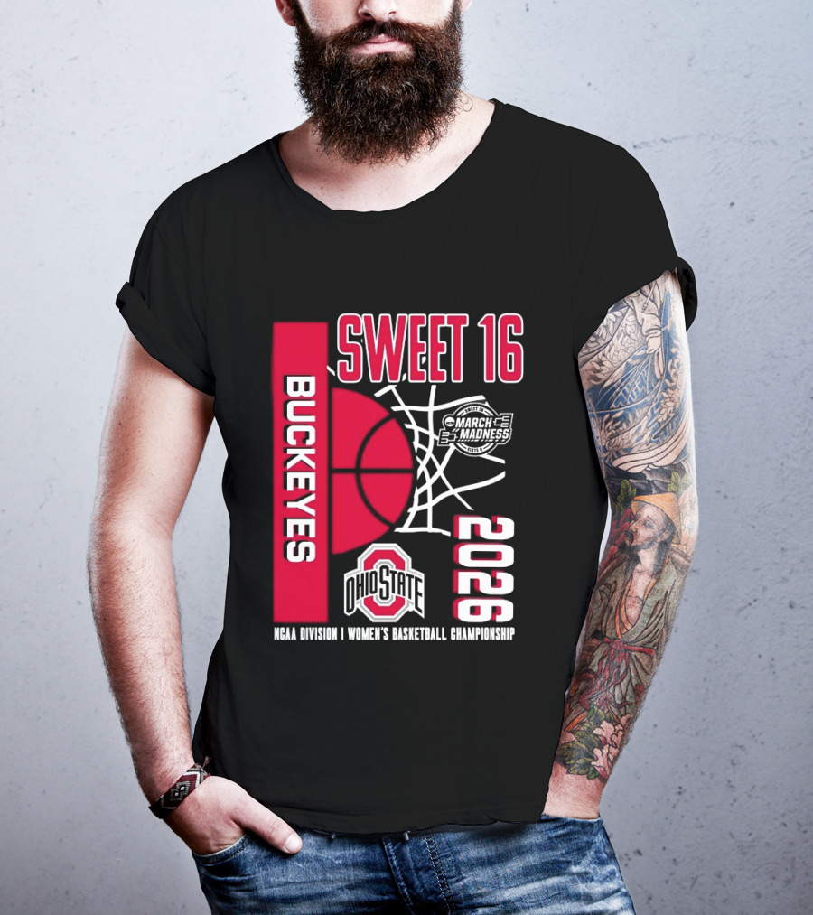 Ohio State Buckeyes 2026 Sweet 16 NCAA Division I Women's Basketball March Madness Championship T-Shirt