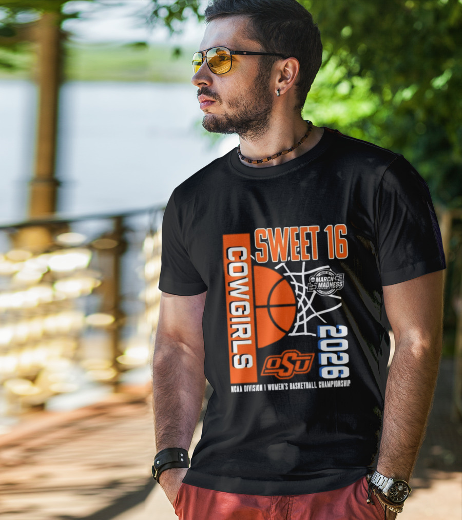 Oklahoma State Cowgirls Sweet 16 2026 NCAA Division I Women's Basketball March Madness Championship T-Shirt