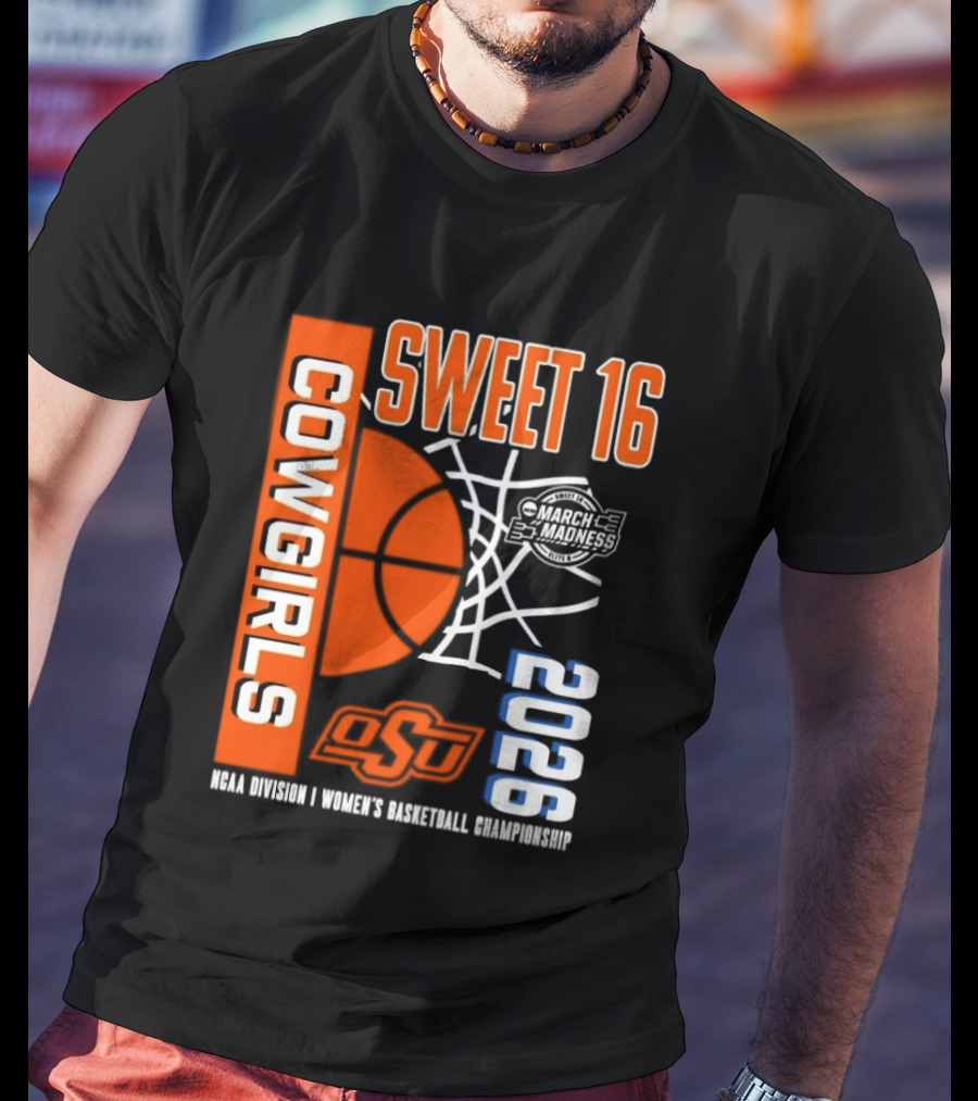 Oklahoma State Cowgirls Sweet 16 2026 NCAA Division I Women's Basketball March Madness Championship T-Shirt