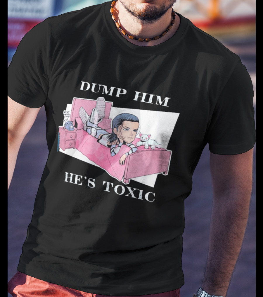 Dump Him He's Toxic Cartoon Kit Wilson WWE T-Shirt