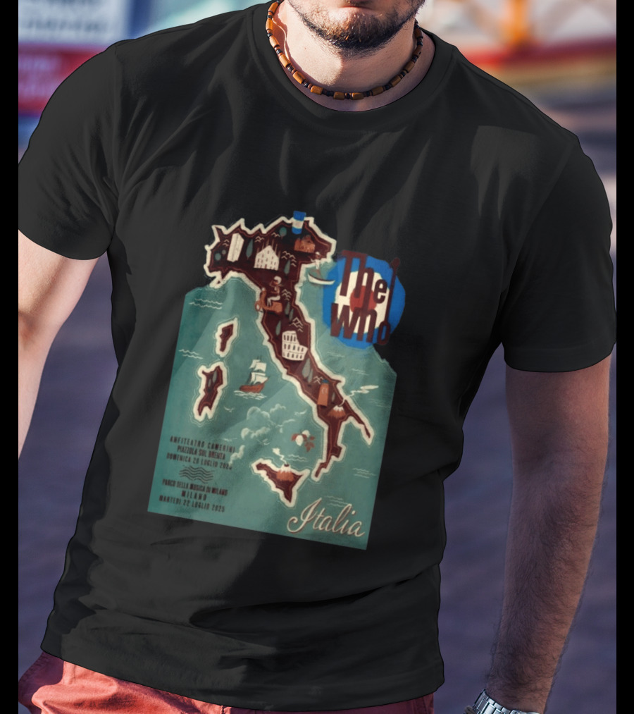 The Who Italia Tour 2026 Anfiteatro Camerini Padova Sul Brenta Parco Della Musica Milano T-Shirt
