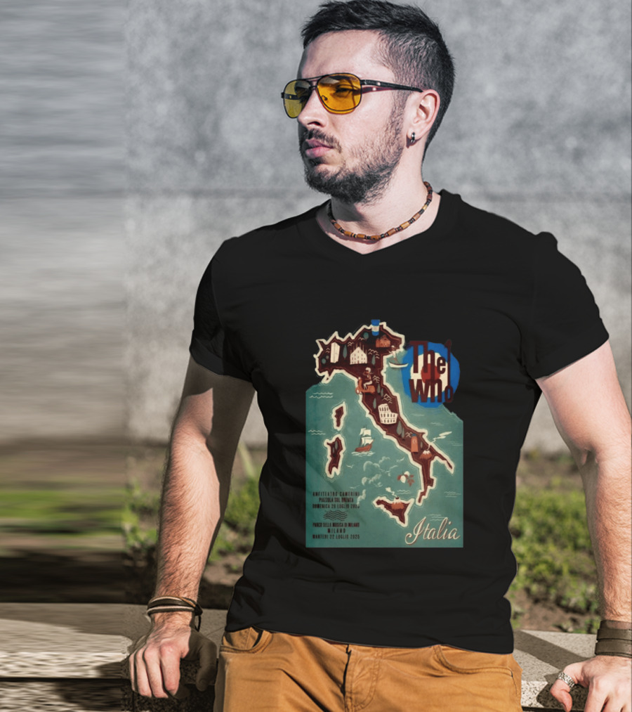 The Who Italia Tour 2026 Anfiteatro Camerini Padova Sul Brenta Parco Della Musica Milano T-Shirt