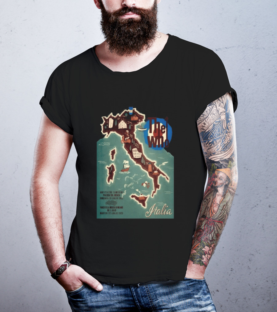 The Who Italia Tour 2026 Anfiteatro Camerini Padova Sul Brenta Parco Della Musica Milano T-Shirt