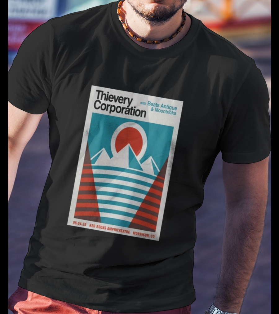 Thievery Corporation Red Rocks Amphitheatre 06 04 25 With Beats Antique Moontricks Morrison CO T-Shirt