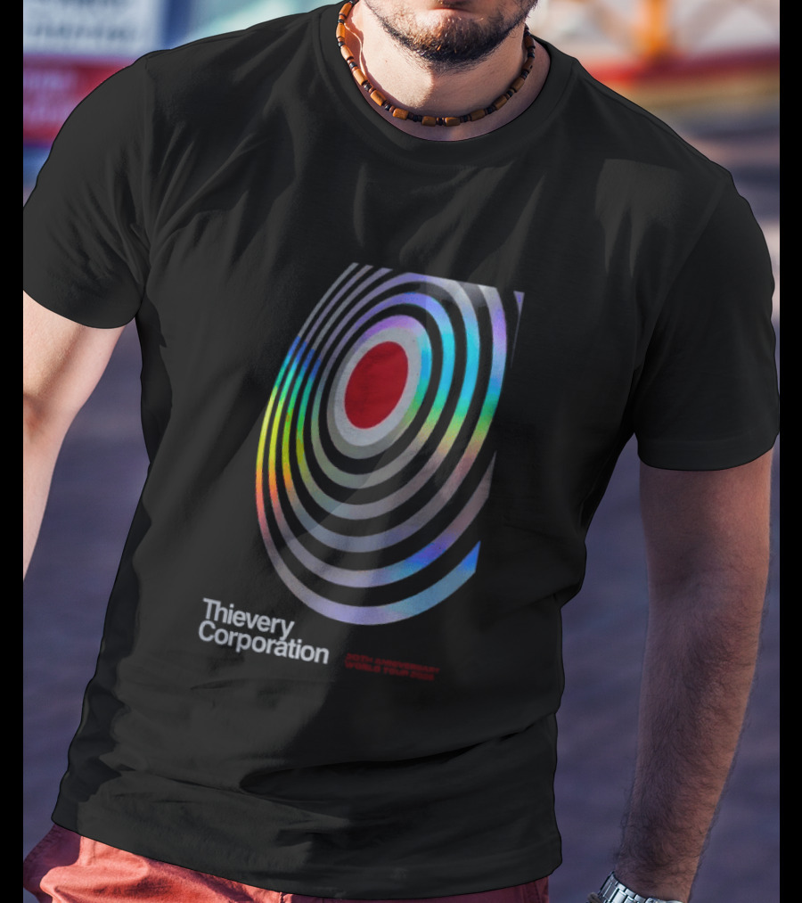 Thievery Corporation 30th Anniversary World Tour 2026 Target Rings T-Shirt