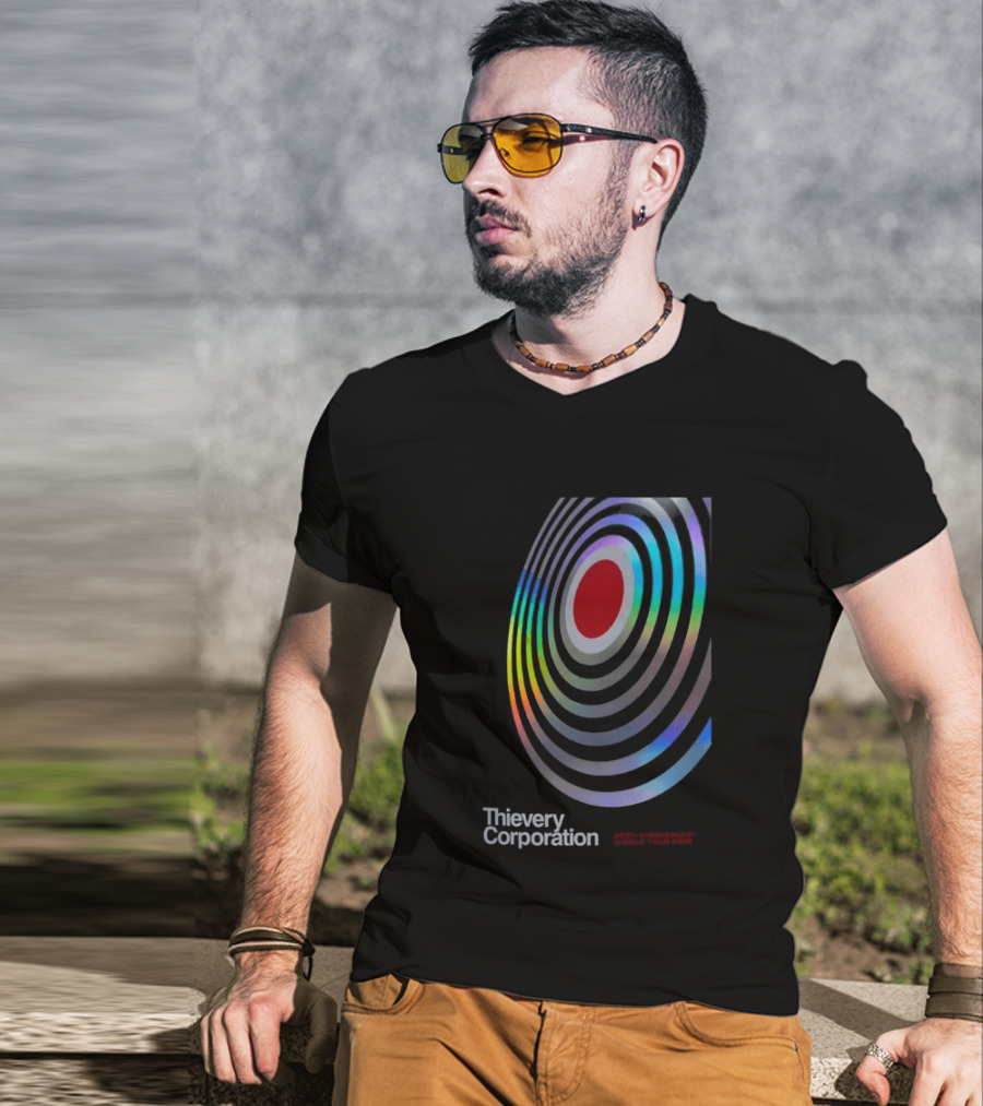 Thievery Corporation 30th Anniversary World Tour 2026 Target Rings T-Shirt